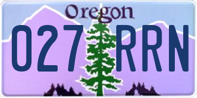 OR license plate 027RRN