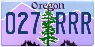 OR license plate 027RRR