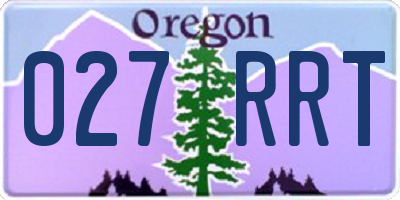 OR license plate 027RRT