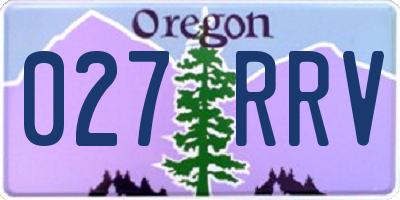 OR license plate 027RRV