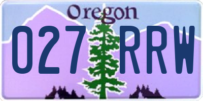 OR license plate 027RRW