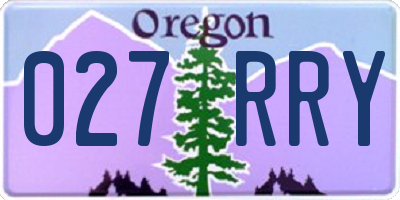 OR license plate 027RRY