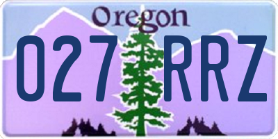 OR license plate 027RRZ
