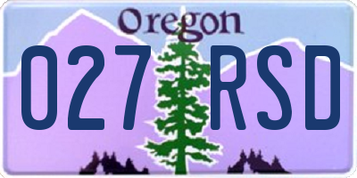 OR license plate 027RSD