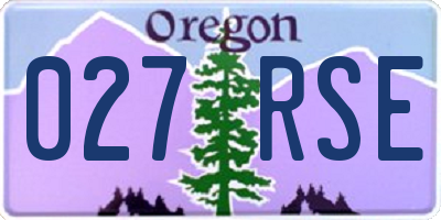 OR license plate 027RSE