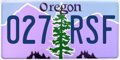 OR license plate 027RSF