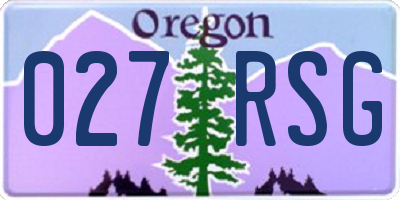 OR license plate 027RSG