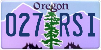 OR license plate 027RSI