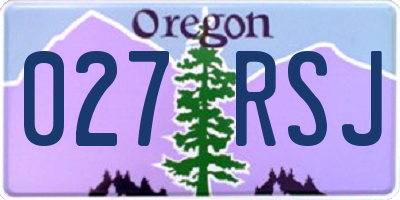 OR license plate 027RSJ