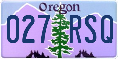 OR license plate 027RSQ