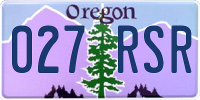 OR license plate 027RSR