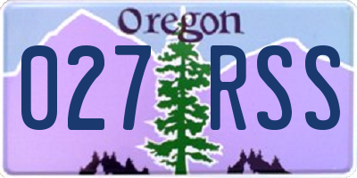 OR license plate 027RSS