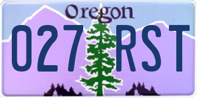 OR license plate 027RST