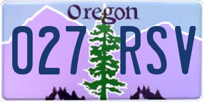 OR license plate 027RSV