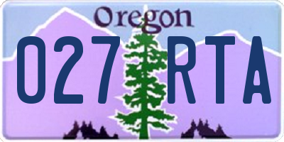 OR license plate 027RTA