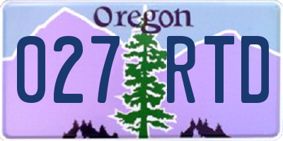 OR license plate 027RTD