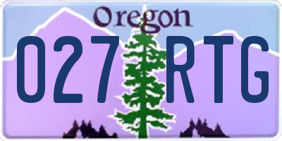 OR license plate 027RTG