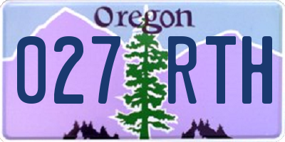 OR license plate 027RTH