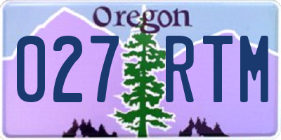 OR license plate 027RTM