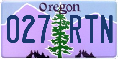 OR license plate 027RTN