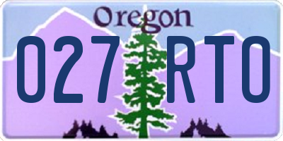 OR license plate 027RTO