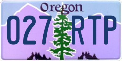 OR license plate 027RTP