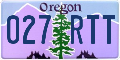 OR license plate 027RTT