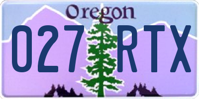 OR license plate 027RTX