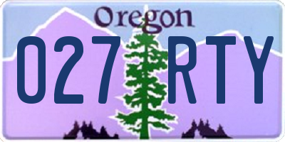 OR license plate 027RTY