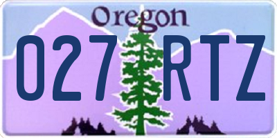 OR license plate 027RTZ