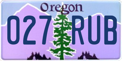 OR license plate 027RUB