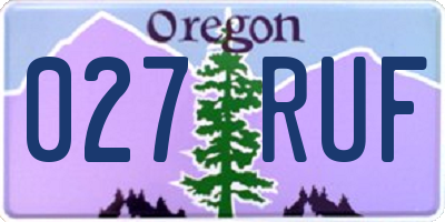 OR license plate 027RUF