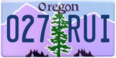 OR license plate 027RUI