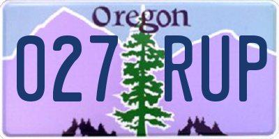 OR license plate 027RUP