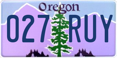 OR license plate 027RUY