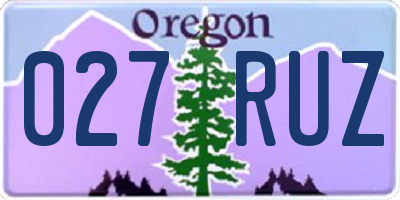 OR license plate 027RUZ