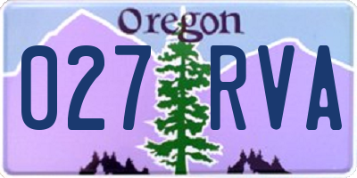 OR license plate 027RVA