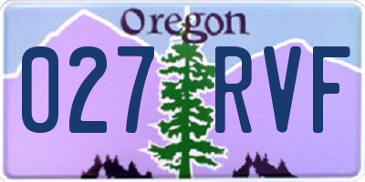 OR license plate 027RVF