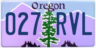 OR license plate 027RVL