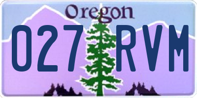 OR license plate 027RVM