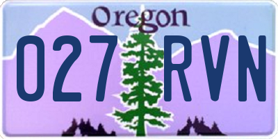 OR license plate 027RVN