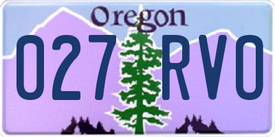 OR license plate 027RVO