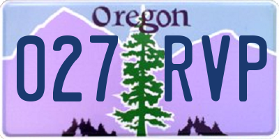 OR license plate 027RVP