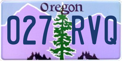 OR license plate 027RVQ