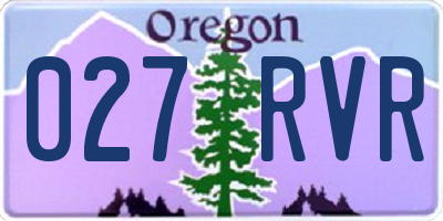 OR license plate 027RVR