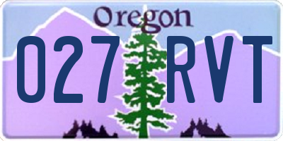 OR license plate 027RVT