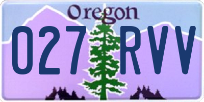 OR license plate 027RVV