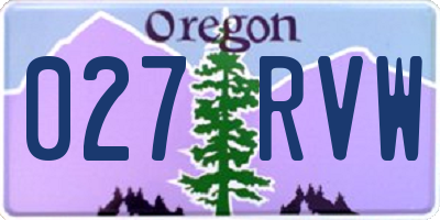OR license plate 027RVW