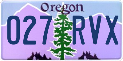 OR license plate 027RVX