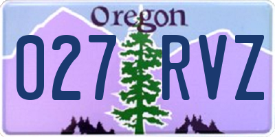 OR license plate 027RVZ